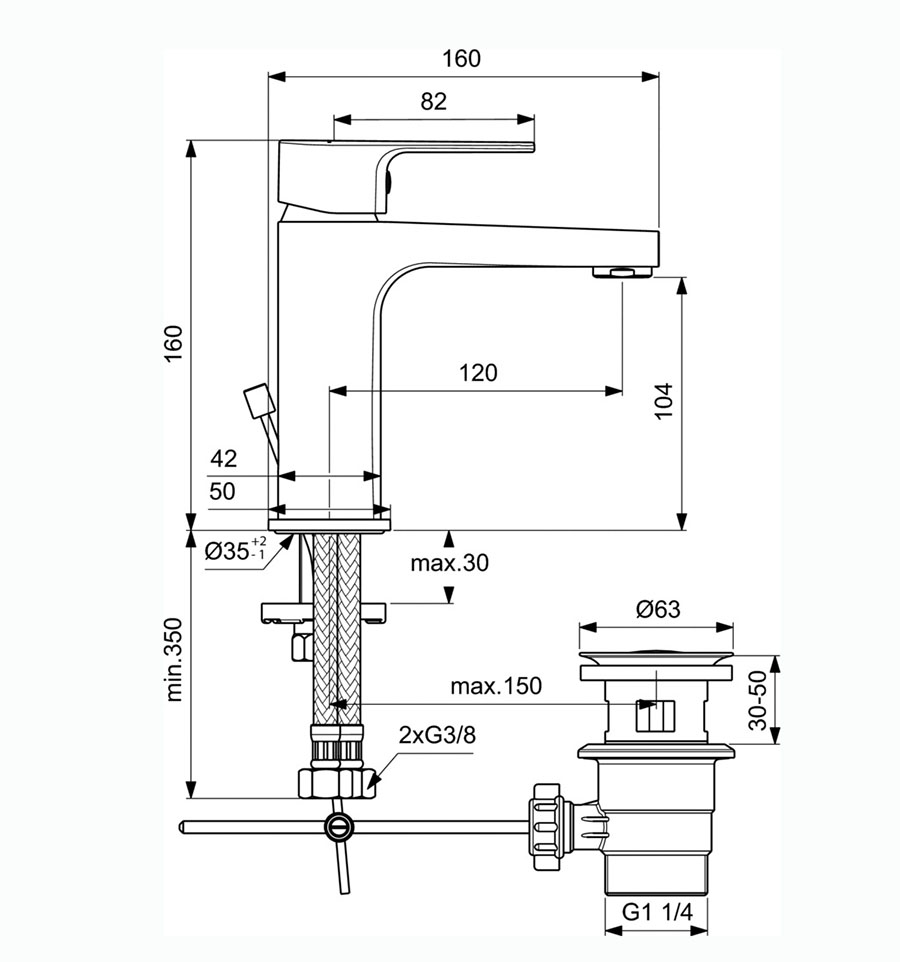 ����� ���������� + ������� �������� Ideal Standard Esla BC264AA