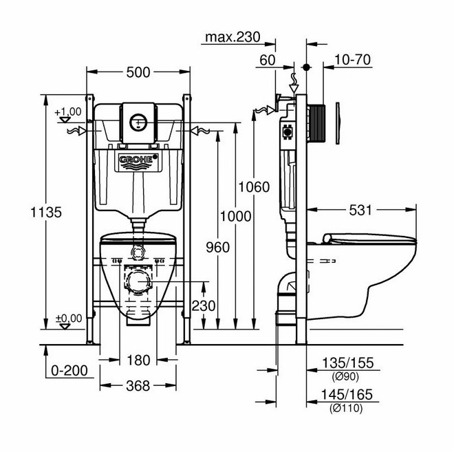 ����� Grohe Bau Ceramic ������� ����������� Solido 5 � 1: ��������� ������, ������� � �����������, ������ ����� Sail, ������������ 39415000