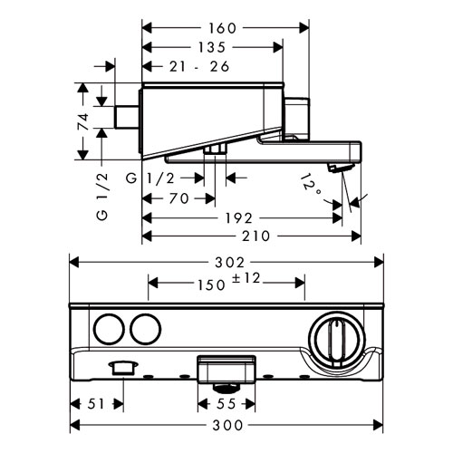 ��������� Hansgrohe Ecostat Select Push �����/���� 13151400