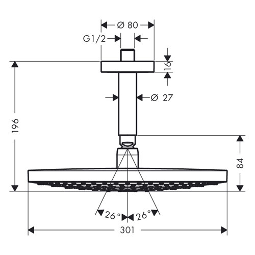 ������� ��� Hansgrohe Raindance Select 300 2jet ���� 27337000