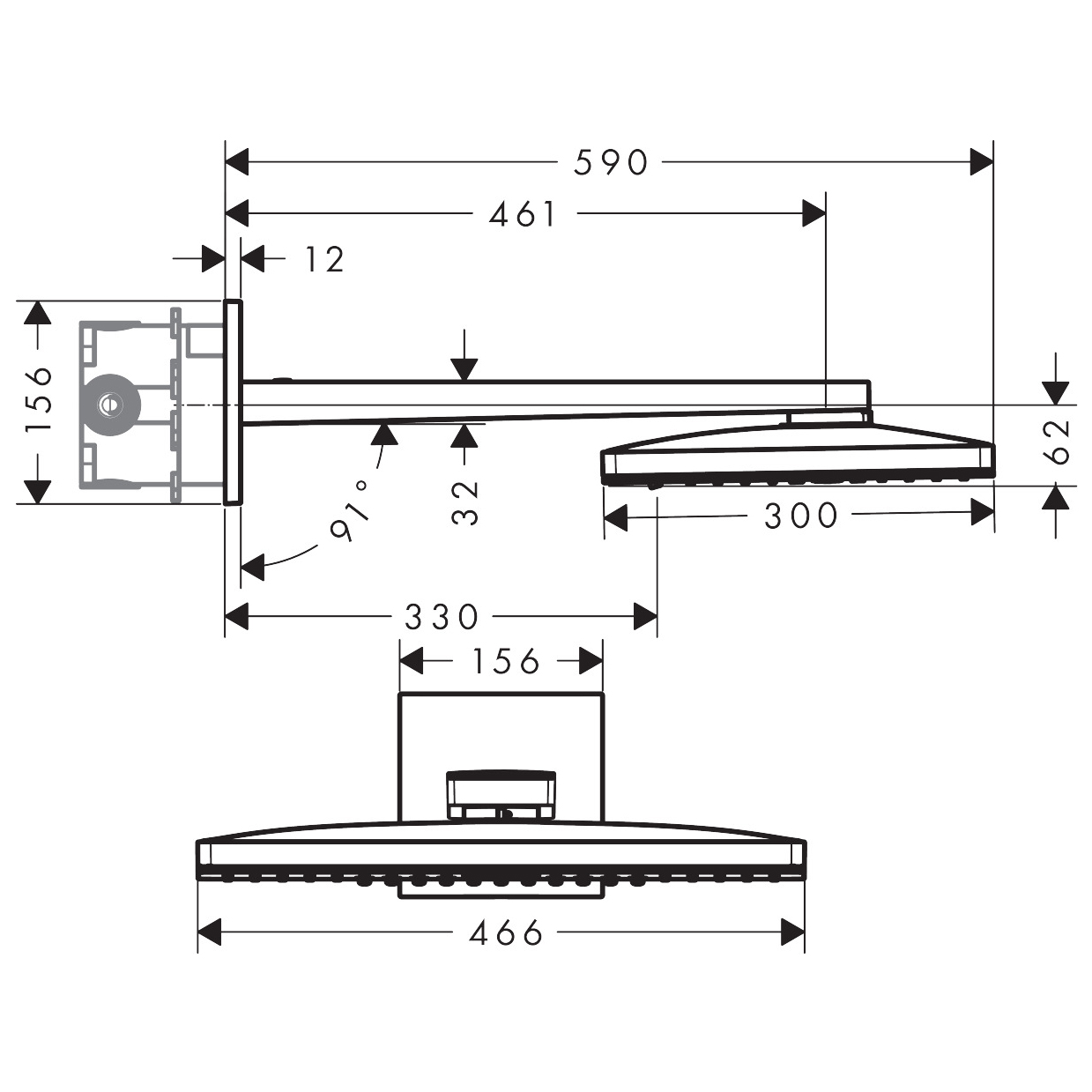 ������� ��� Hansgrohe Rainmaker Select 460 3jet 24007600