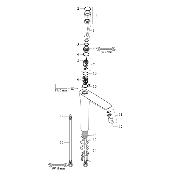 ��������� ��� �������� Hansgrohe PuraVida ���� 15081000