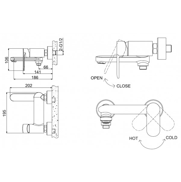 ��������� ��� ����� c �������� ������� Bravat Opal F6125183CP-01-RUS