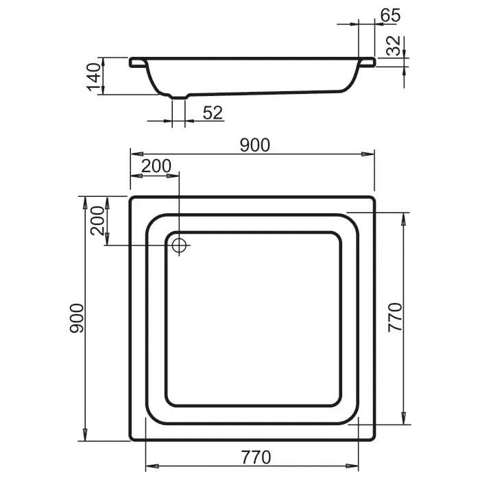 ������� ������ KALDEWEI Sanidusch 90x90�14 ���.396 331100010001