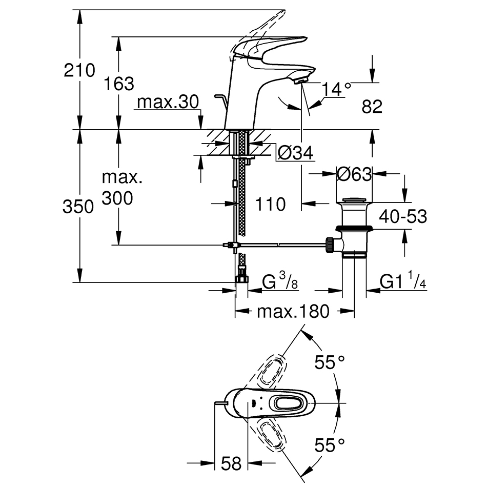 ��������� ��� �������� Grohe Eurostyle � ������ �������� 33558003