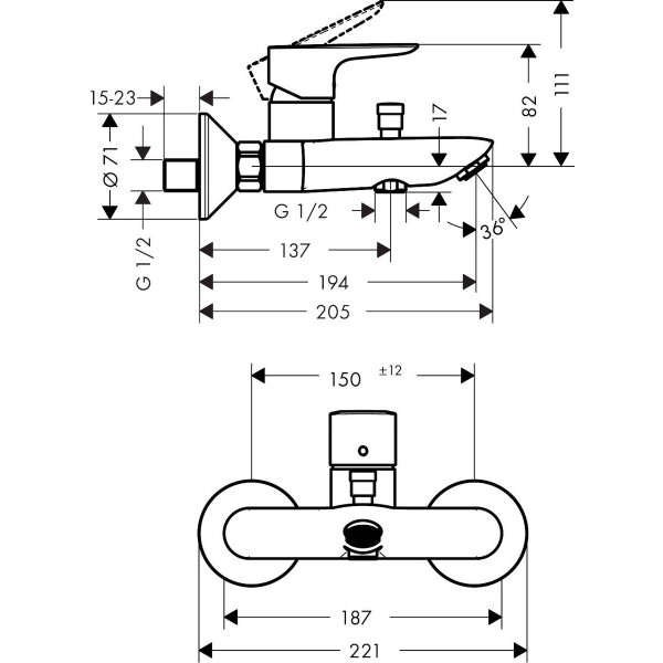 ��������� ��� ����� � ����� Hansgrohe Talis E 71740140