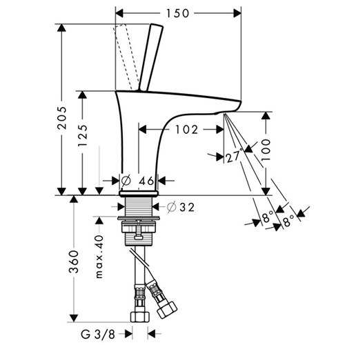��������� ��� �������� Hansgrohe PuraVida ���� 15075000