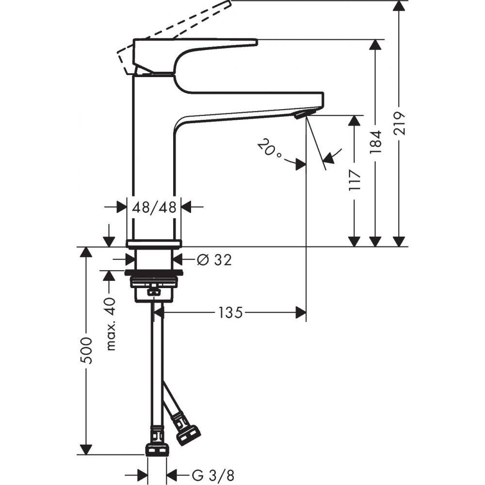 ��������� ��� �������� Hansgrohe Metropol 110 �� ������� �������� Push-Open 32507140 ������