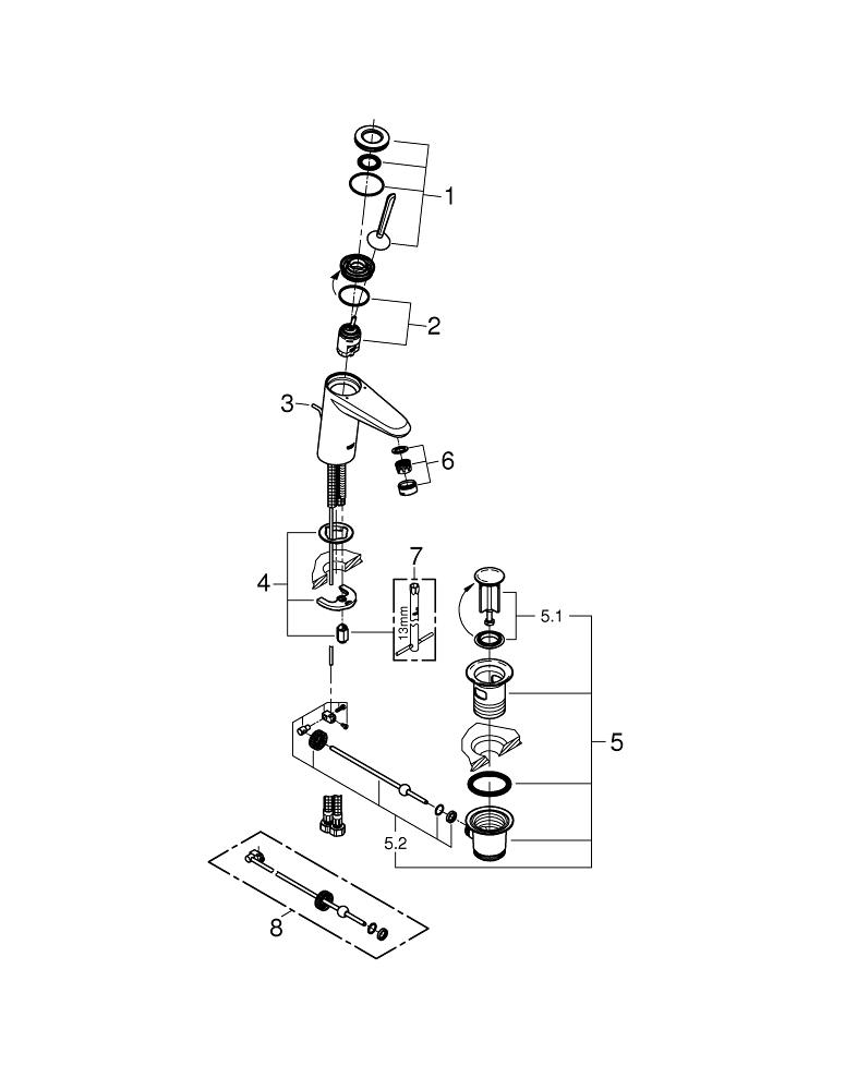 ��������� ��� �������� Grohe Eurodisc 23425000