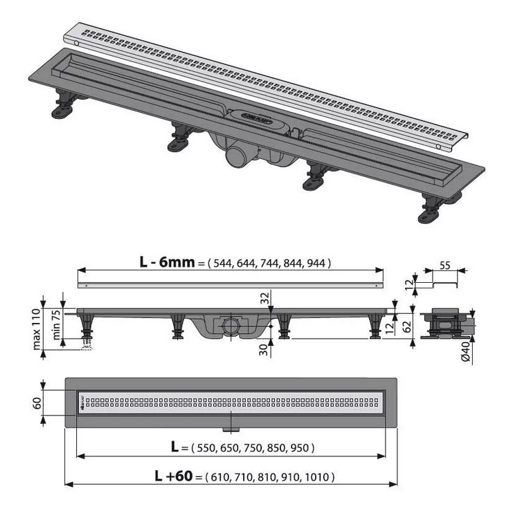 ������� ����� AlcaPlast Simple � �������� � ������� APZ9-950M