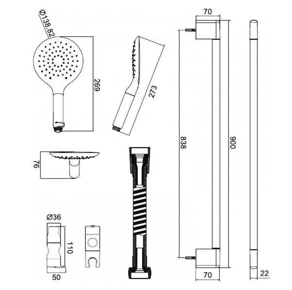 ������ ��� Bravat Hand Shower-Snow P70144CP-RUS