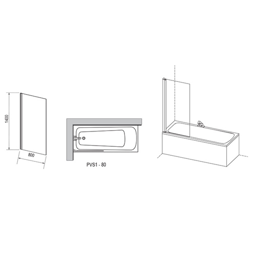 ������ ��� ����� Ravak PVS1 80 Pivot 79840100Z1 (����� + �����������)