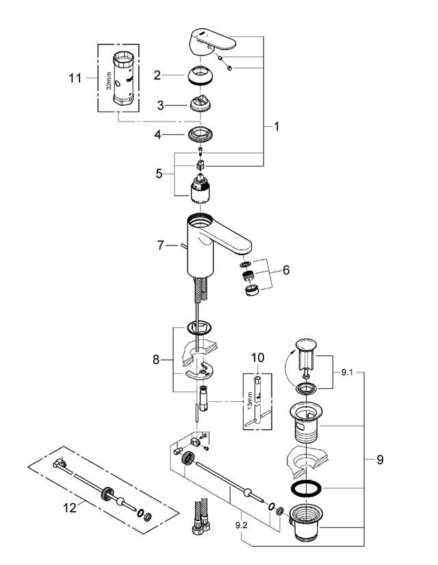 ��������� ��� �������� Grohe Eurosmart Cosmopolitan 2339600E