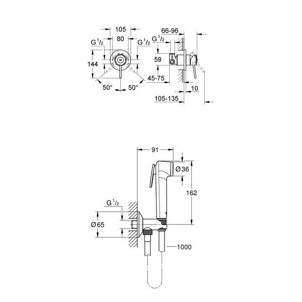 ��������� ��� ���� � ������������� ����� Grohe BauClassic 124902
