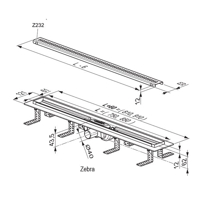 ������� ����� Ravak Zebra 750 X01433