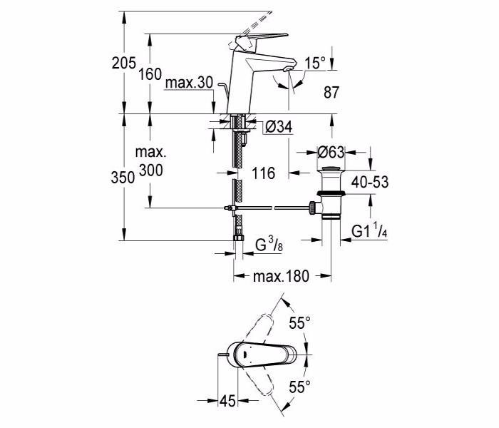 ��������� ��� �������� Grohe Eurodisc Cosmopolitan 33190002