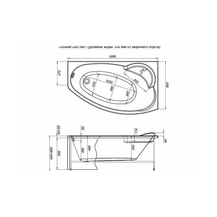��������� ����� Aquanet Sofia 170x90 R 00204041