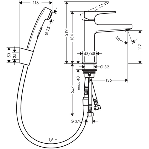 ��������� ��� �������� Hansgrohe Metropol 110 32522000 � ������������� �����