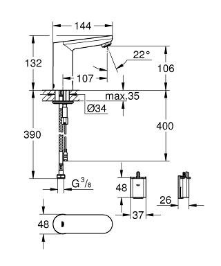��������� ��� �������� Grohe Eurosmart Cosmopolitan E 36330001