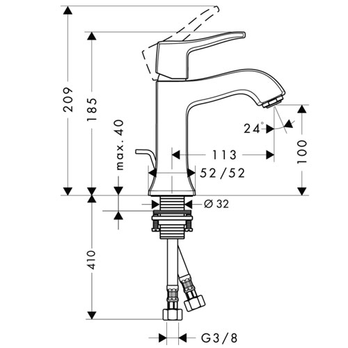 ��������� ��� �������� Hansgrohe Metris Classic 31075000