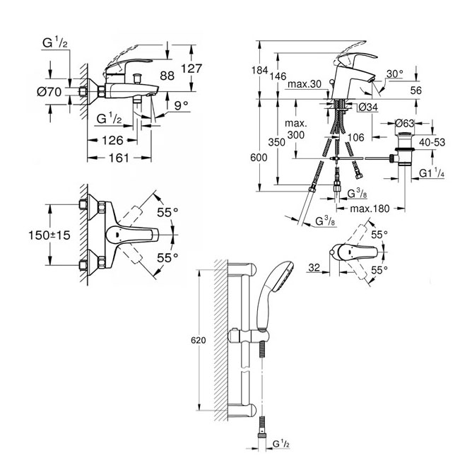 �����-����� ��� ����� 3 � 1 Grohe Eurosmart 123570