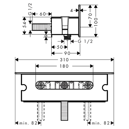 ��������� ������������� Hansgrohe Fixfit Porter 300 �����/���� 26456400