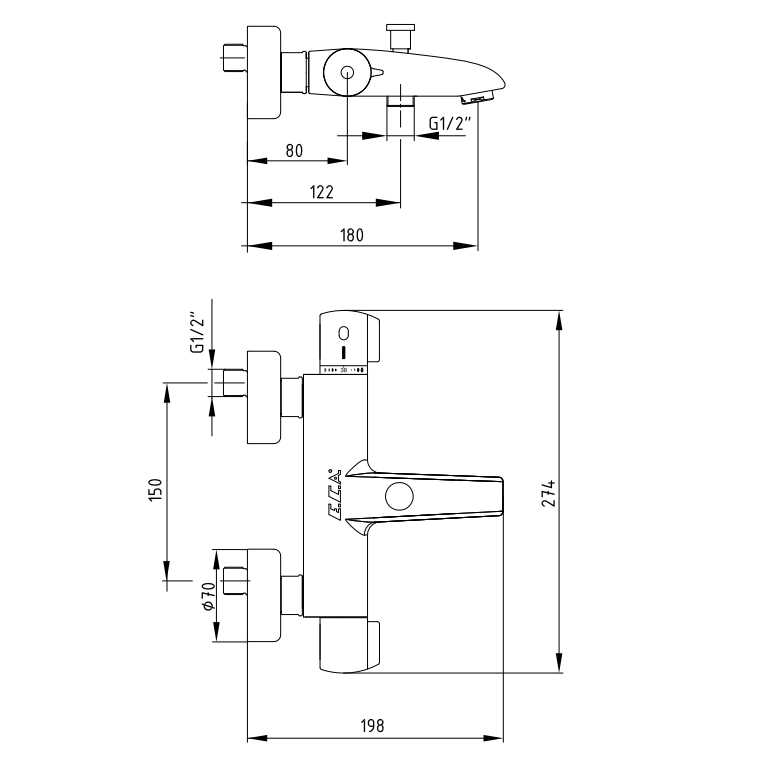 ��������� ��� ����� E.C.A Thermostatic 102102340EX