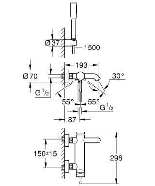 ��������� ��� ����� Grohe Essence+ � ������� ���������� 33628001