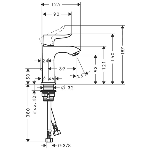 ��������� ��� �������� Hansgrohe Metris 100 31088000