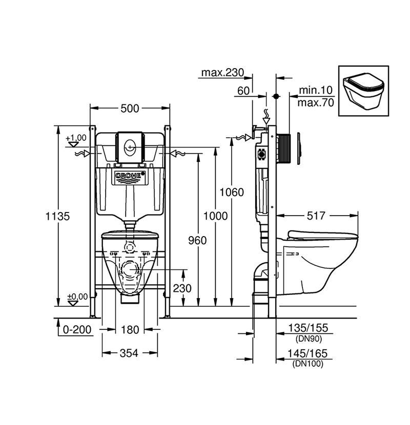 ����� Grohe Solido 4 � 1: ��������� ������ � �������� � ������� + ������� ����������� � ������� ����� Skate 39117000