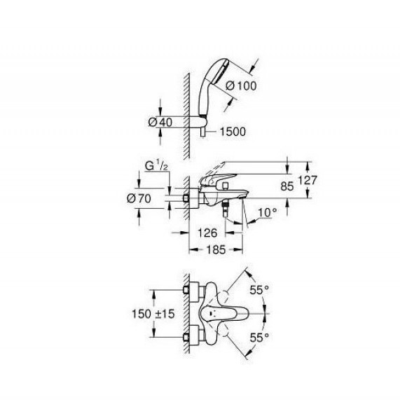 ��������� ��� ����� Grohe Eurostyle � ������� ������� 2372930A