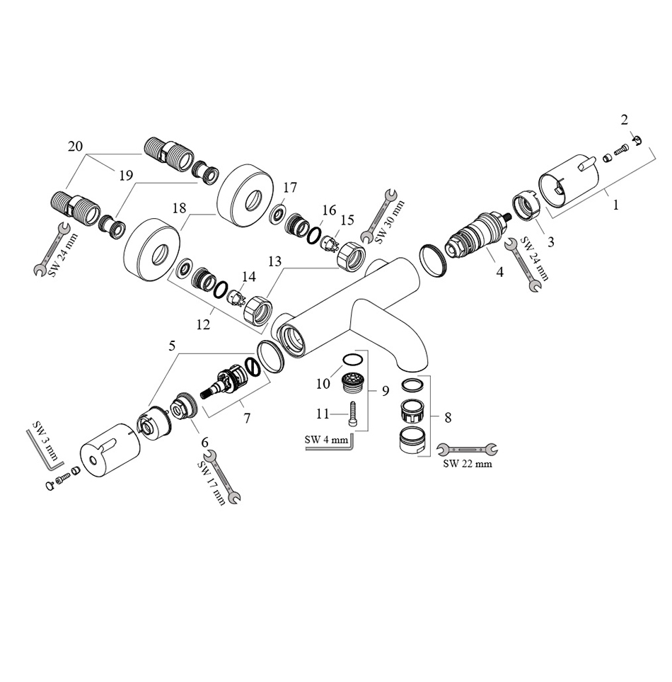 ��������� ��� ����� Hansgrohe Ecostat 1001 CL 13201000