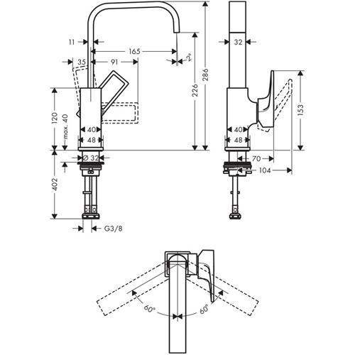 ��������� ��� �������� Hansgrohe Metropol 230 74511000