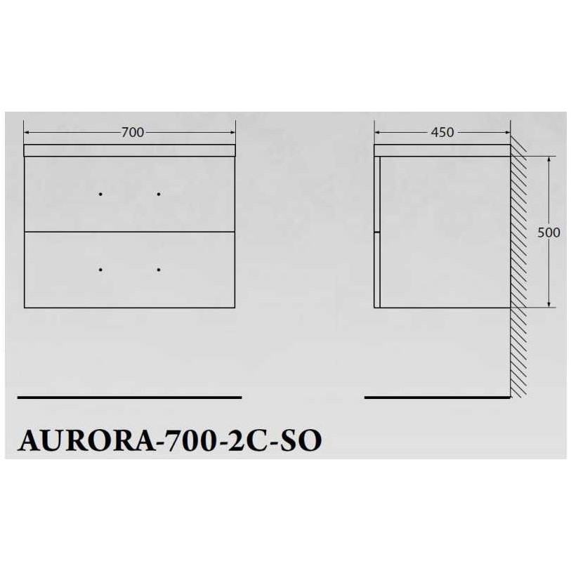 ����� ��� �������� BelBagno AURORA AURORA-700-2C-SO-MET