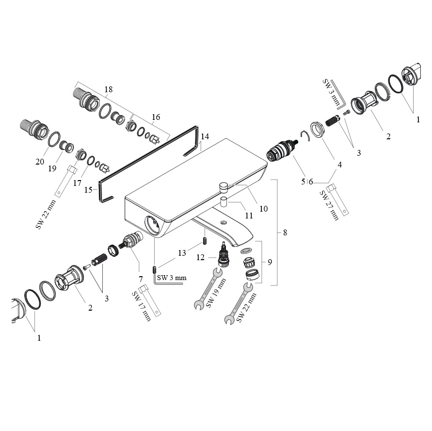 ��������� Hansgrohe Ecostat Select �����/���� 13141400
