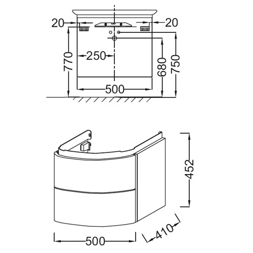 ������ ��� �������� Jacob Delafon Presquile 50x41 EB1102-G1C