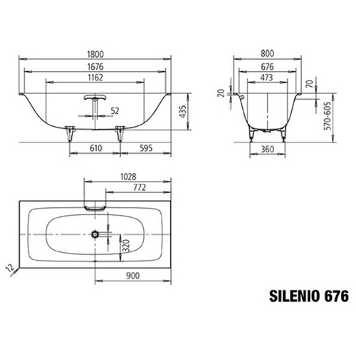 �������� ����� KALDEWEI Silenio easy-clean 180x80 mod. 676 267600013001