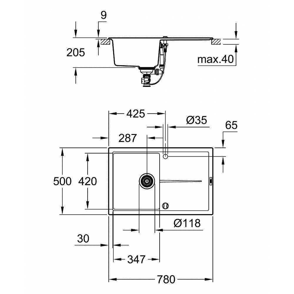 �������� ����� Grohe K400 78x50 31639AP0