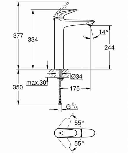 ��������� ��� �������� Grohe Eurostyle 2015 Solid 23719LS3 ����� ����
