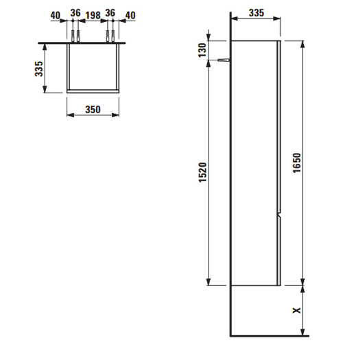 ����� ��������� Laufen Palace 165x35 (����� ������) 4.0202.2.075.475.1