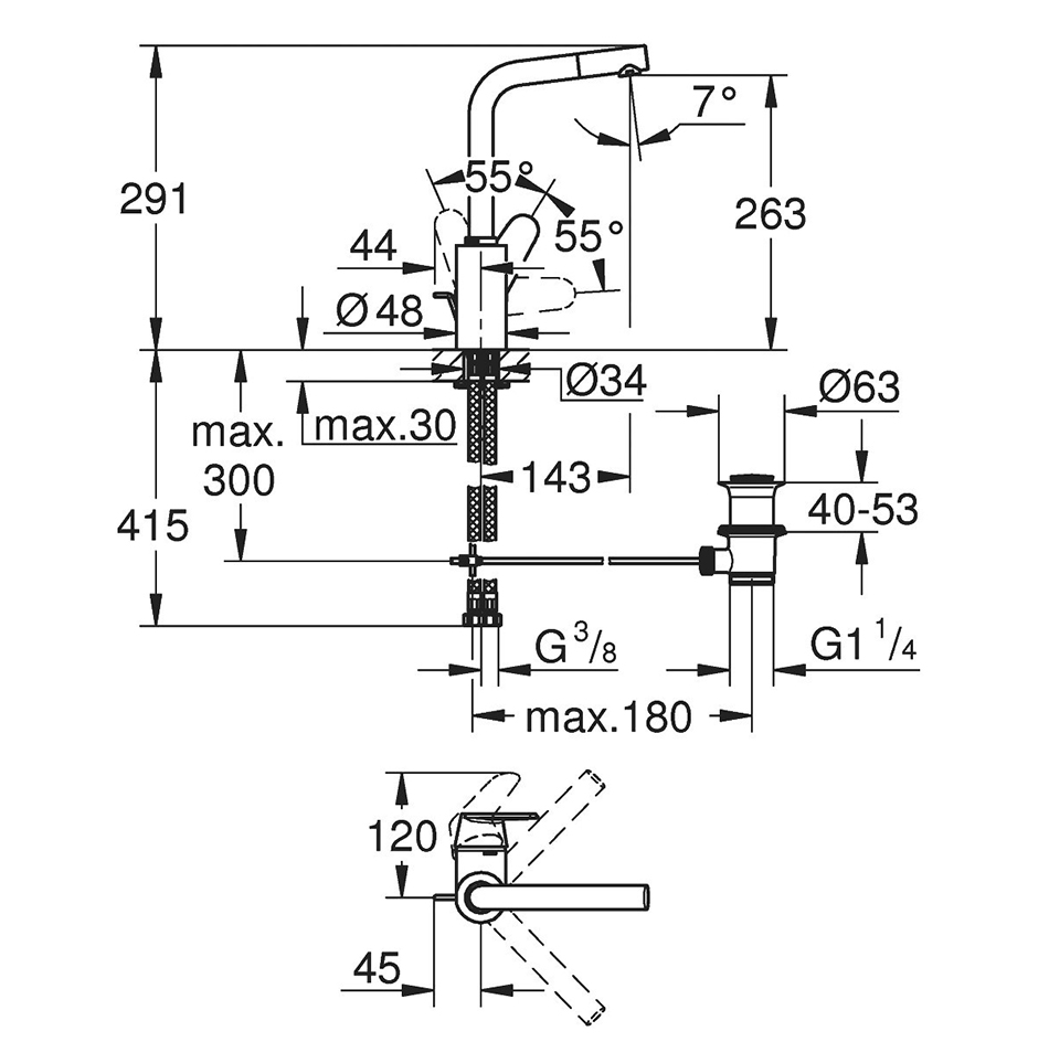 ��������� ��� �������� Grohe Eurodisc Cosmopolitan 23054003