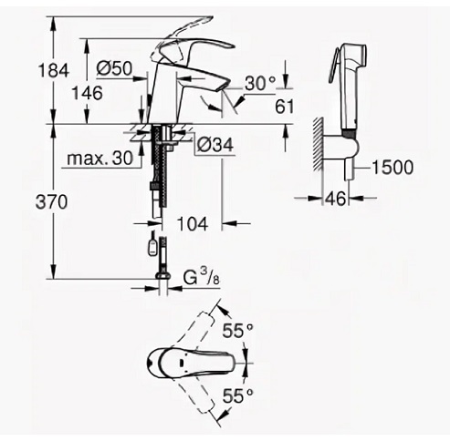 ��������� ��� �������� Grohe Eurosmart 2015 23124002 � ������������� �����
