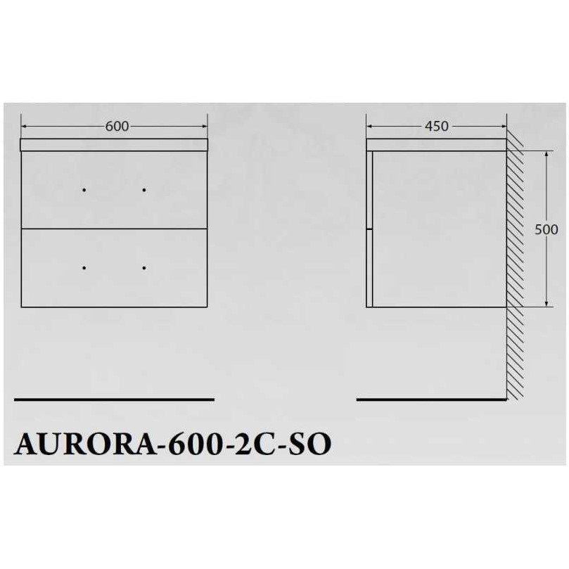 ����� ��� �������� BelBagno AURORA AURORA-600-2C-SO-RT