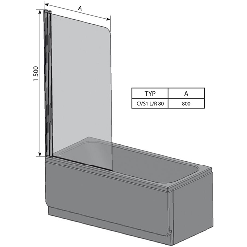 ������ ��� ����� Ravak CVS1-80 L (����� + �����������) 7QL40100Z1