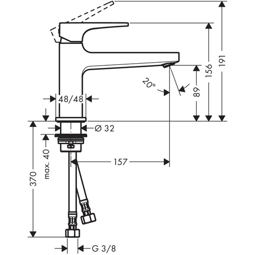 ��������� ��� �������� Hansgrohe Metropol 100 74502000