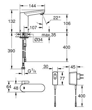 ��������� ��� �������� Grohe Eurosmart Cosmopolitan E 36325001