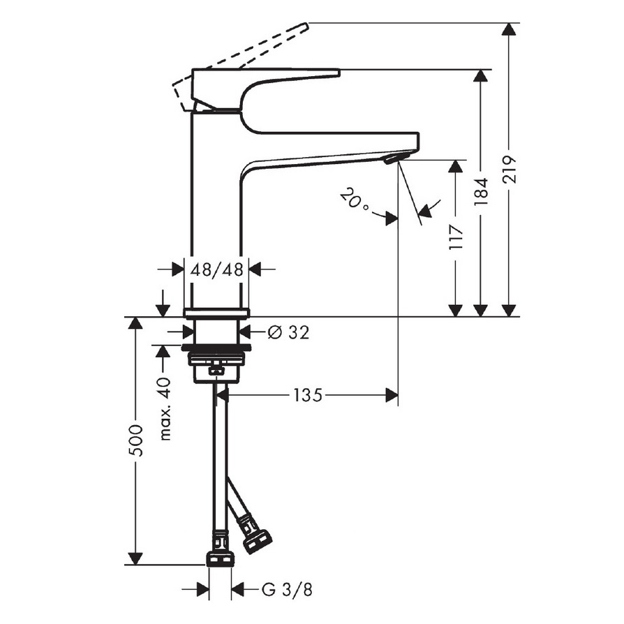 ��������� ��� �������� Hansgrohe Metropol 110 �� ������� �������� Push-Open 32507990 ������