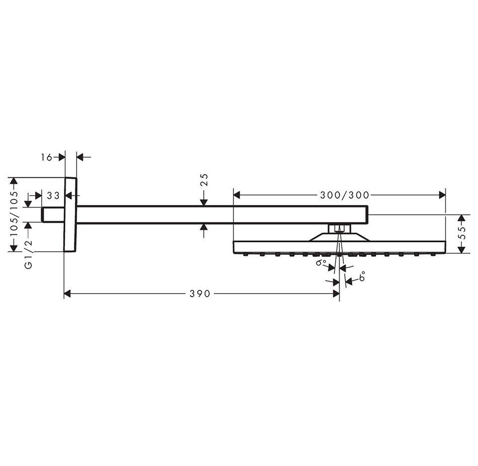 ������� ��� � ���������� Hansgrohe Raindance E 300 1jet 26238700 ������� �����
