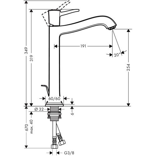 ��������� ��� �������� Hansgrohe Metropol Classic 31303000