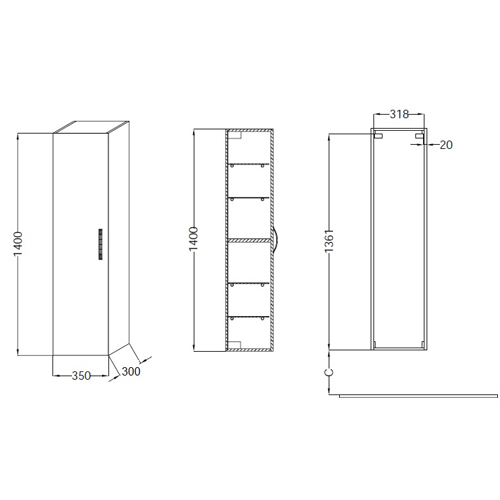 ����� ��������� Jacob Delafon 35x140 Ola EB396-N14